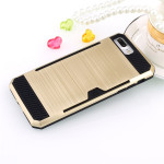 Wholesale iPhone 7 Credit Card Armor Hybrid Case (Champagne Gold)